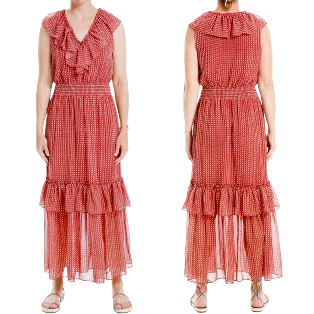 MAX STUDIO Ruffle Maxi Dress.‎ Size Large